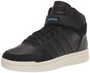 adidas Men's Postmove Mid Basketball Shoe, Black/Black/Pulse Blue, 9