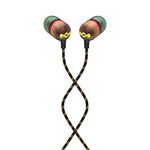 House of Marley Smile Jamaica In-Ear Headphones - Sustainably Crafted, Eco-Friendly, Noise Isolating Wired Earphones, 9.2mm Driver, Tangle-Free Cable, 1 Button Microphone Control - Rasta