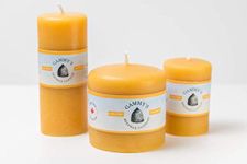 Smooth Brothers Beeswax Pillars Set of Three (3) - 2"x3", 2"x5" and 3.1"x3" - 100% Pure Beeswax by Gammy's Beezwax Candles - Made in Canada