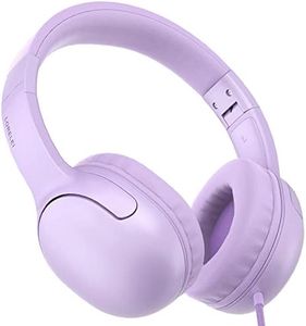 LORELEI E5 Wired Headphones for Kids Foldable & 3.5mm Jack Tangle Free Nylon Wire Stereo On Ear Headsets for Kids/Children/School/Tablet/Ipad/Kiddle/Plane (Purple)