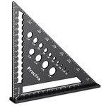 Speed Square with 14 Types of Drill Holes, 7inch Metric Triangle Ruler, Aluminum Alloy Carpenters Tools