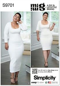 Simplicity Easy Misses' Knit Dress Sewing Pattern Kit by Mimi G, Code S9701, Sizes 8-10-12-14-16, Multicolor
