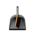 Casabella 56366 1-Count Dustpan and Brush Set, Graphite/Orange