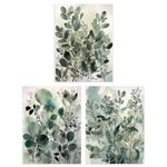 Artery8 Set of 3 A4 Botanical Plants Sage Green Watercolour Eucalyptus Leaves Boho Artworks Unframed Wall Art Living Room Poster Prints Pack