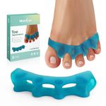 Welnove Silicone Toe Separators for Correct Bunion - 8 Pack Toe Spacers for Feet Men - Hammertoe Straighteners for Women, Yoga Practice, Foot Alignment