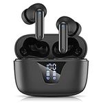 Wireless Earbuds, Bluetooth 5.3 Headphones 50H Playtime with LED Digital Display Charging Case, IPX5 Waterproof HiFi Stereo Earphones with Mic for Android iOS Cell Phone Computer Laptop Sports