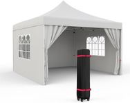 GraveeLife 10x10FT Pop Up Canopy Tent with 4 Sidewalls, Portable Outdoor Canopy with Wheeled Bag, Easy Set-Up Waterproof Outdoor Party Gazebo, Instant Tent for Wedding Backyard Garden Event