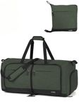 Lekesky Large Foldable Travel Duffe Bag - 80L Waterproof Holdall Luggage Bag with Shoes Compartment, Weekend Overnight Sports Bag for Women and Men(Green, 72 * 33 * 34cm)