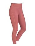 TCA Girls' SuperThermal Performance High Waisted Training Sports Running Tights Leggings with Phone Pocket - Dusty Rose, 6-8 Years