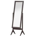 HOMCOM Full Length Mirror, Free Standing Mirror with Rectangular Frame, Adjustable Angle for Dressing Room, Bedroom, Living Room, Dark Brown