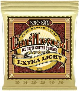 Ernie Ball Earthwood Extra Light 80/20 Bronze Acoustic Guitar Strings - 10-50 Gauge