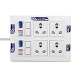 Elect-onn Premium Extension Board Heavy Duty Surge Protector Or Wire Extender 4 16Amp Power Sockets With 2 32Amp Mcb&2 16Amp Switches 2.5Mm Long Wire Cable Cord(6 Meter) With 16Amp Power Plug, White