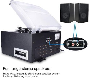 DIGITNOW Bluetooth Record Player – Vinyl Turntable with Built-In Speakers