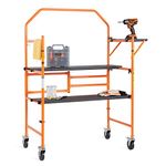 VonHaus Mobile Work Platform - Portable Scaffold Platform with Wheels for Easy Transportation and Storage - Lightweight Scaffolding Tower Working Platform with Massive 225kg Capacity