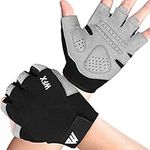 WESTWOOD FOX Gym Gloves Fitness Training Anti Slip Shock-Absorbing Weight Lifting Gloves Padded Grip Breathable Fingerless Workout Support for Men Women Cycling Exercise (S, Without Wristband)