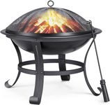 Yaheetech Outdoor Fire Pit for Garden, Round Firepit Patio Heater for Camping Bonfire, Portable Fire Pit Steel Metal Fire Bowl Wood Burning Firepits for Garden/Backyard