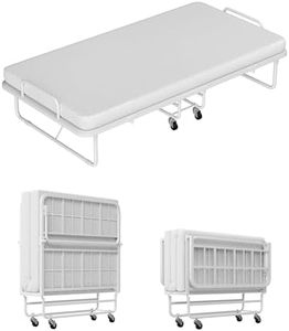 Ferlizer Folding Bed with Mattress 31" – Space-Saving Guest Cot, White