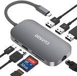 USB C Hub, EUASOO 8-in-1 Type C Adapter with Gigabit Ethernet Port, 4K HDMI, 2 USB 3.0 Ports, 1 USB 2.0 Port, SD/TF Card Reader, USB-C Power Delivery for Mac Pro and Other Type C Laptops