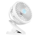 TCJJ Clip on Fan,Pram Fan,USB Rechargeable Portable Personal Desk Stroller Clip Fan for Baby Stroller Car Seat Crib Bike Camping Treadmill (white)