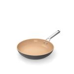 Ninja Extended Life 30cm Ceramic Frying Pan, Non-Stick (No PFAs, PFOAs, Lead or Cadmium), Induction Compatible, Stainless Steel Handle, Oven Safe to 285°C, Terracotta & Grey, CW90030UK