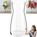 SCHWARZ-PFERD Flower Vase Handmade Clear Glass Cylinder Posy, 20 cm/ 7.87 inch Tall