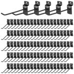 Blulu 200 Pcs 6 Inch Slatwall Hooks Slatwall Accessories Black Slat Wall Hanging Hooks Slat Wall Hangers Metal Retail Hooks Slat Wall Shelf Brackets Slatwall Pegs for Pegboard Garage Display(6 inches)