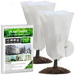 Frost Protection Plant Covers 2 Packs 80x120cm Garden Fleece Plant Protection Bag with Drawstring 60gsm Horticultural Fleece Cloches Winter Fruit Tree Potted Shrub Plants Protectors Guards