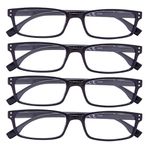 4 Pack Vintage Reading Glasses Men Comfort Readers Women Reading Eyeglasses(Black,+2.75)