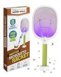 Weird Wolf 2-in-1 Mosquito Killer Racket with UV Light, Base Stand | 1800mAh Lithium Battery | Electric Mosquito Bat with Auto & Manual Mode | Type-C Charging | 6 Months Warranty (Green White)