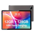 PRITOM 11 inch Android 13, 4G Phone Tablet, 12GB(6+6GB Expand),128 GB ROM, 8000mAh, Octa-Core, FHD, 8.0 MP+13.0 MP Rear Camera, Wi-Fi, Bluetooth, Tablet PC(Gray) with protective Case