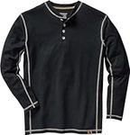 Legendary Whitetails Men's Standard Maverick Slub Henley Shirt, Black, Large