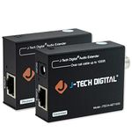 J-Tech Digital J-Tech Digital Optical & Coaxial Digital Audio Extender/Converter Over Single Cat5e/6 Cable (PoC) up to 990 feet (300 Meter) for Dolby Digital, DTS 5.1, DTS-HD and PCM [JTECH-AET1000]
