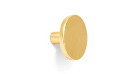 Gedotec Furniture Knob Antique | Cupboard Knob Gold Brushed | Como | Metal Door Knob Round | Drawer Knob Diameter 26 mm | Knobs, Cabinets & Doors | Pack of 10 - Furniture Knob with Screws