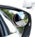 CUNCUI 2pcs Blind Spot Mirror, 360 Degree Adjustabe HD Glass, 2" Round HD Glass Convex Rear View Mirror, for any Car, Van, Suv and Trucks.