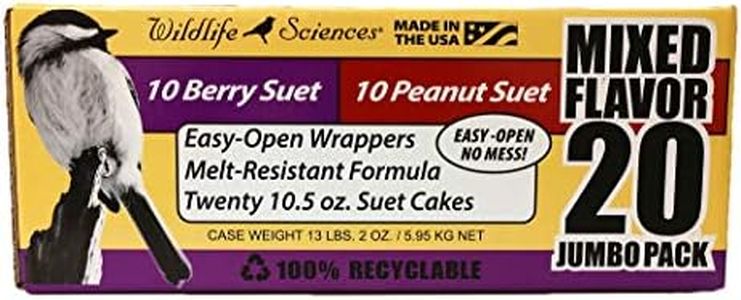 Suet Cake Jumbo Mixed 20 Pack | 10 Peanut & 10 Berry 10.5 oz. Suet Cakes for Wild Birds