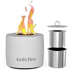 Onlyfire Smokeless Tabletop Fire Pit Fireplace, 5 Inch Portable Clean Burning Alcohol Firepit, Concrete Bio Ethanol Firepit Bowl for Indoor and Outdoor use, Round