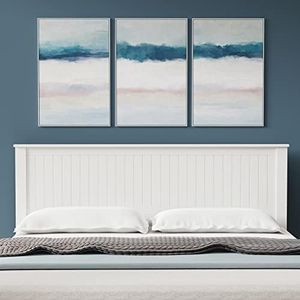 Glenwillow Home Wainscott Tête de lit en panneau de bois Blanc – King Size