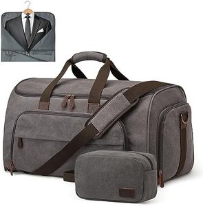 S-ZONE Carry On Garment Bag for Travel Convertible Garment Duffle Bag Suit Bags for Men Women Travel 2 in 1 Hanging Suitcase Business Travel Bag with Toiletry Bag, Gery, 50l