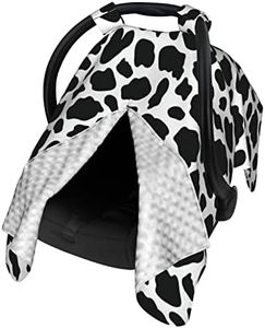 Black and White Cow Skin Baby Car Seat Canopy Cover Multi Use Nursing Cover for Newborn Car Seat Canopy Mom Nursing Breastfeeding Covers Newborn Shower Gift