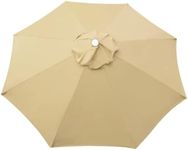 Fonowx Umbrella Canopy Umbrella Replacement Cover, Portable Protection Outdoor Umbrella Canopy Parasol Canopy for Beach Umbrella, Khaki