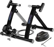 Cycleinn 8 Level Magnetic Resistance Bike Trainer Stand for Indoor Exercise Riding, Noise Reduction Wheel, Stationary Bike Resistance Trainer for 26"-28", 700C Wheels, Black (CI-MT001)