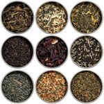 Heavenly Tea Leaves Organic Assorted 9 Loose Leaf Tea Gift Box (Approx. 90 Servings), Sampler Set of 9 Loose Leaf Teas & Tisanes - Variety Pack Assortment of Green Tea, Black Tea, & Herbal Tea