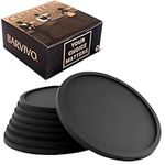 #1 Best Drink Coasters by Barvivo - Danish Design & Quality. Eco-Friendly Coaster Set of 8 - Love it or Return it! Top Grade Silicone Ensure a Great Table Grib. Ideal for any Occasion & Drinks.