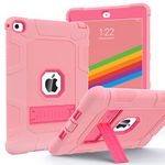 TIMISM Case for iPad Air 2nd Generation 2014, iPad Air 2 Case with Kickstand, 3 in 1 Heavy Duty Shockproof Hybrid Three Layer Protective Cover for iPad Air 2 A1566,A1567, Rose Gold+Rose