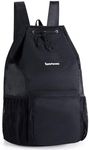 sportsnew Swim Bag Mesh Beach Drawstring Backpack with Wet Pocket, Drawstring Bag for Swimming, Gym, Pool, Workout Gear, Beach Volleyball Backpack for Women Men