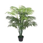 Tradala 4’3” Lush Artificial Tree Large Palm 130cm / 4ft 3” Tall with Real Wood Trunk - For Home Living Room Indoors