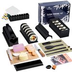 TantivyBo Sushi Making Kit 22 Pcs, Sushi Rolling Mat Kit for Beginners with 2 Sushi Mats, Chopsticks, Onigiri Mould, Rice Ball Maker, Musubi Press Mold, Temaki Roller, Nigiri Mould (Black)