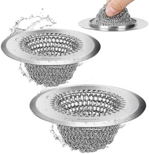 2Pack - Revolutionary Kitchen Sink Drain Strainer, Patented Reversible Kitchen Sink Strainer, 304 Stainless Steel Sink Strainer Basket, Anti-Clogging & Handmade, Fit US Standard 3-1/2'' Sink Hole