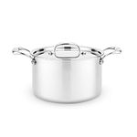 Hammer Stahl Heritage Steel 5-Quart Sauce Pot - Titanium-Strengthened 316Ti Stainless Steel with 7-Ply Construction - Induction-Ready and Dishwasher-Safe, Made in USA Silver 5-Quart Sauce Pot with Lid