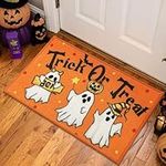 COSY HOMEER Halloween Festival Decor Doormat Indoor, 76x43 cm Nonslip Welcome Door Matts for Floor, Entrance Rug Machine Washable for Front Back door, Flying Ghosts Pattern